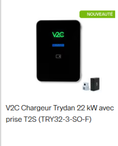 V2C Chargeur Trydan 22 kW avec prise T2S