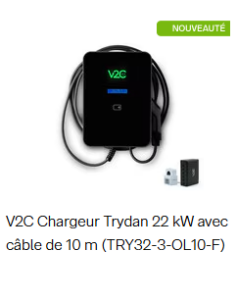 V2C chargeur Trydan 22kw avec câble de 10m