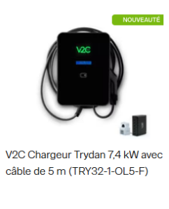 V2C chargeur Trydan 7,4 kw avec cable de 5m